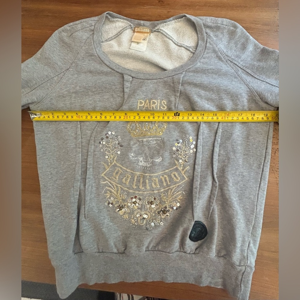 Galliano Light Gray Embellished Sweater - Picture 9 of 12
